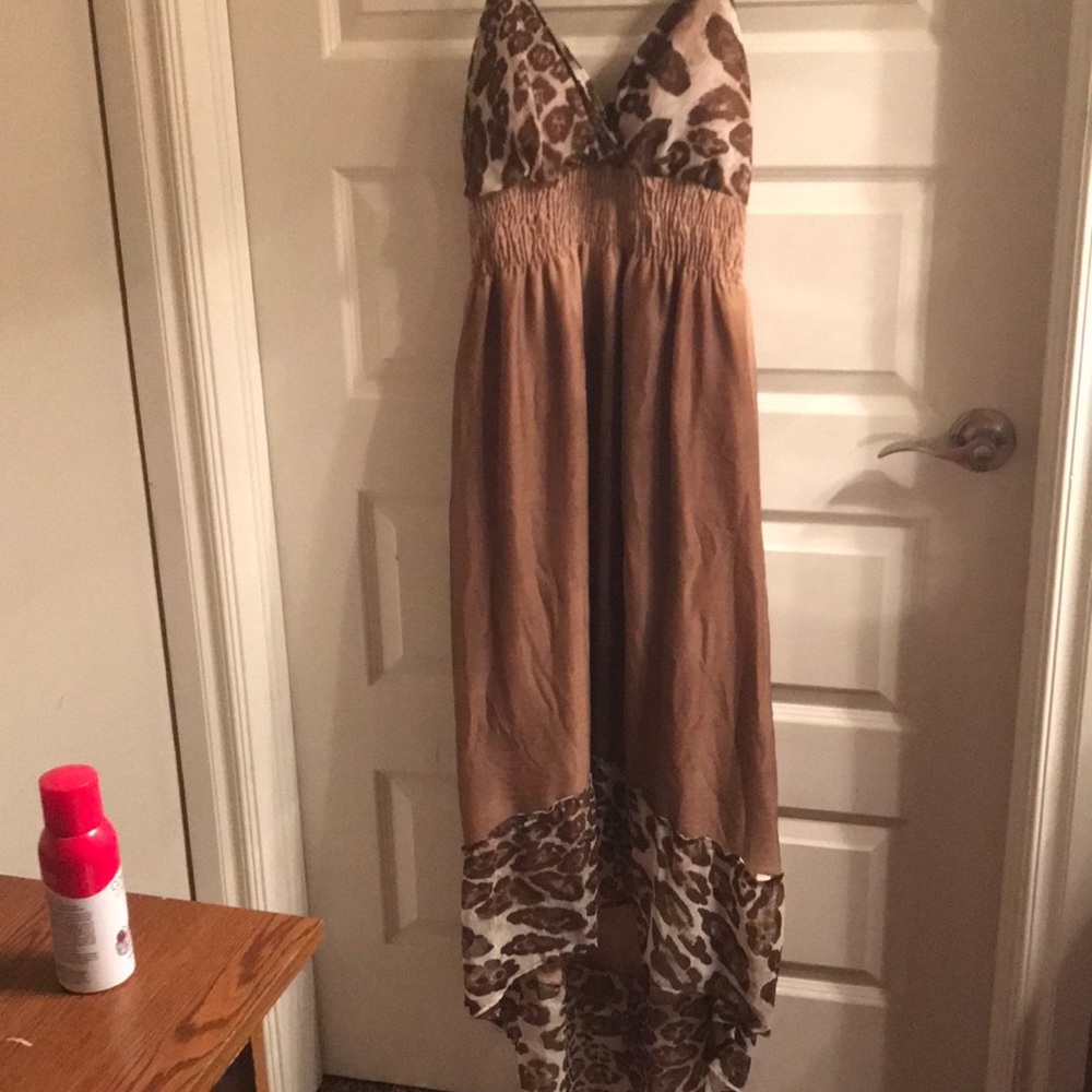 High low ombré brown with pattern.  Only worn once.